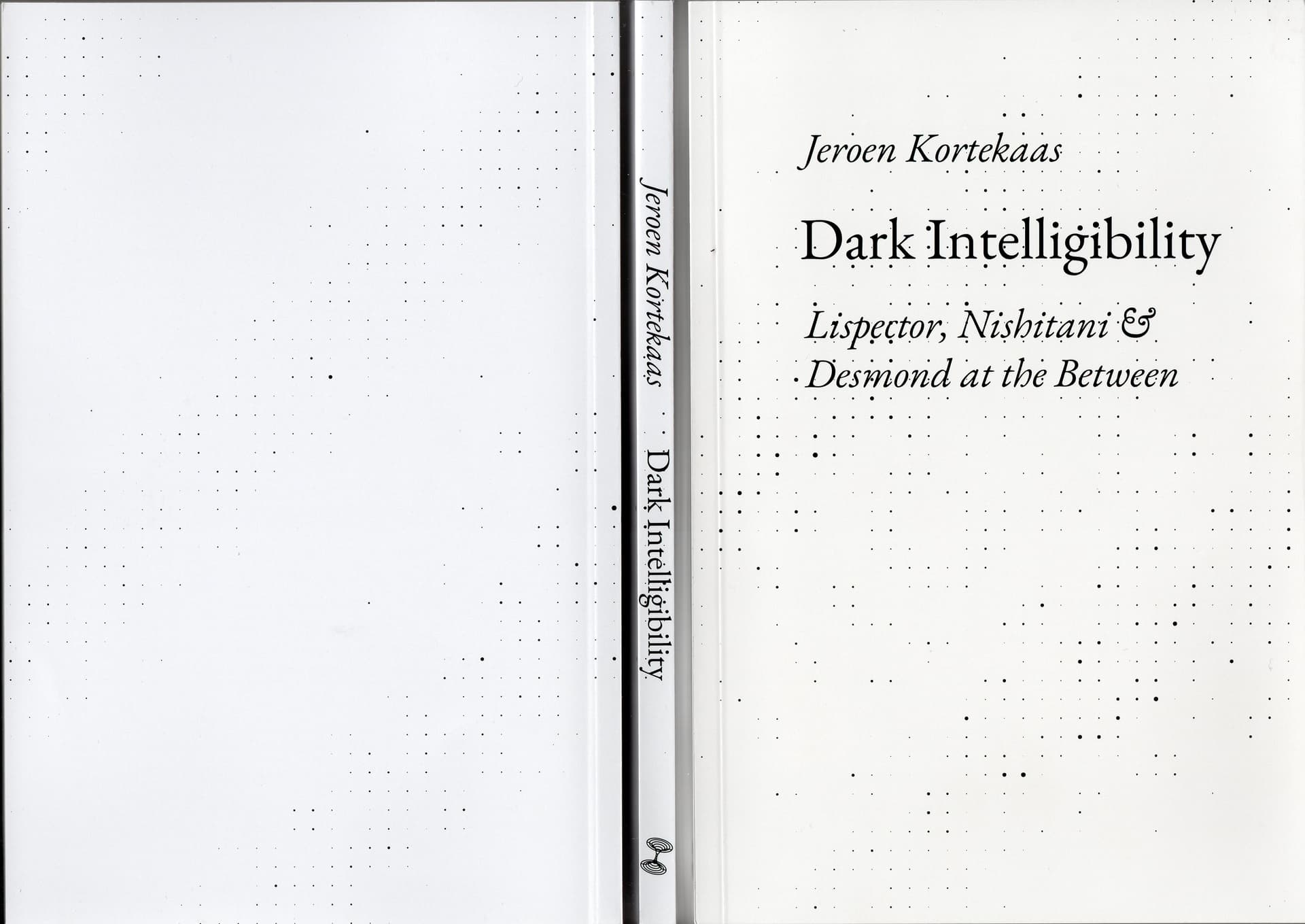 A high resolution scan showing the cover design of Dark Intelligibility by Jeroen Kortekaas